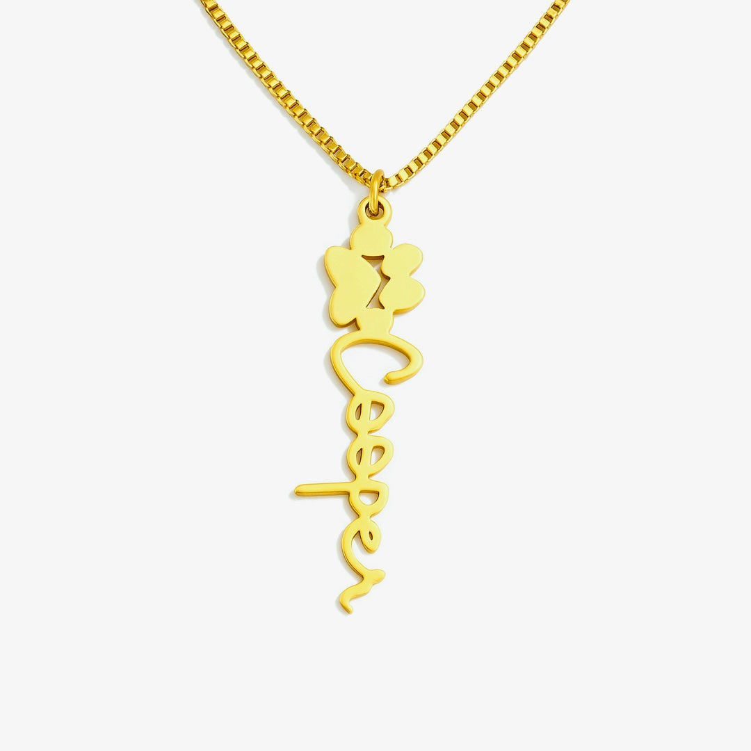 Paw Pet Name Necklace